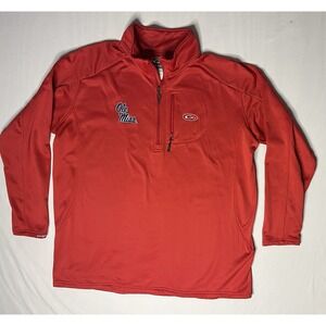 Drake Ole Miss Rebels Pullover Jacket Men's Size 3XL Red 1/4 Zip Long Sleeve
